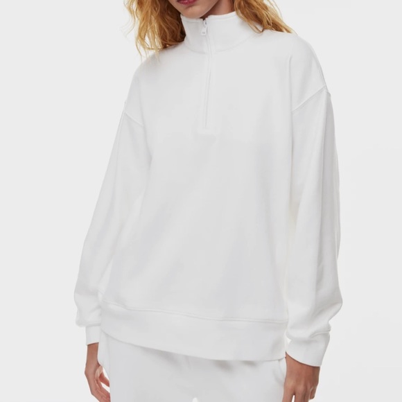 Aritzia Tops - Aritzia TNA CozyAF White 1/4 Fleece Sweatshirt